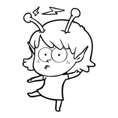 cartoon alien girl
