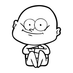 Obraz premium cartoon bald man staring