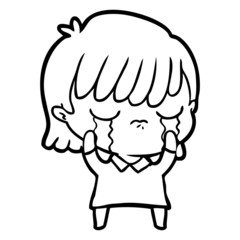 cartoon woman crying