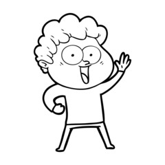 cartoon happy man