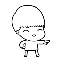 happy cartoon boy