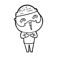 Obraz premium cartoon happy bearded man