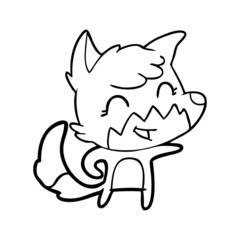 happy cartoon fox