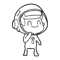 happy cartoon astronaut