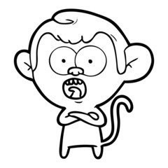 cartoon shocked monkey