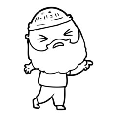 Obraz premium cartoon man with beard