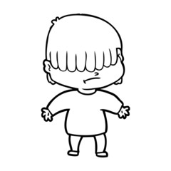 Obraz premium cartoon boy with untidy hair