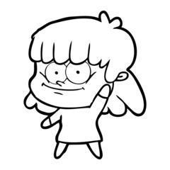 cartoon girl smiling