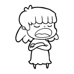 cartoon woman talking loudly