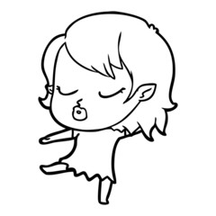 Obraz premium cute cartoon vampire girl