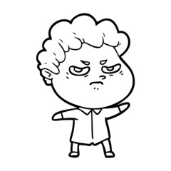 cartoon angry man