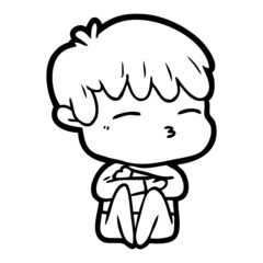 cartoon curious boy