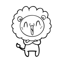 happy cartoon lion