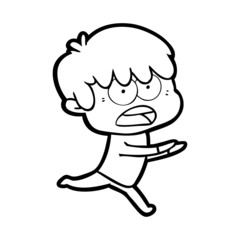 Fototapeta premium worried cartoon boy