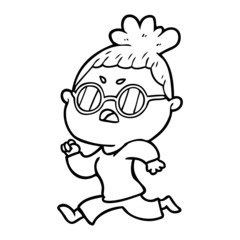 Fototapeta premium cartoon annoyed woman