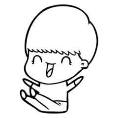 happy cartoon boy