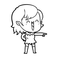 cute cartoon happy vampire girl