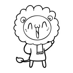 happy cartoon lion