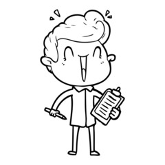 cartoon excited man