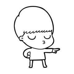 cartoon calm boy