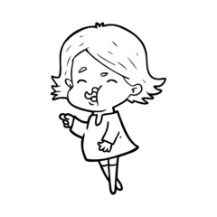 cartoon girl pulling face