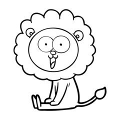 happy cartoon lion