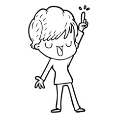 cartoon happy woman