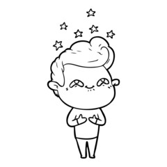 cartoon excited man