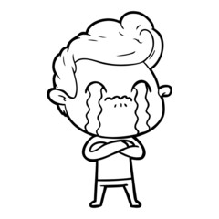 cartoon man crying