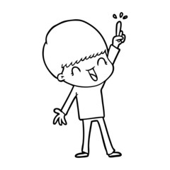 happy cartoon boy