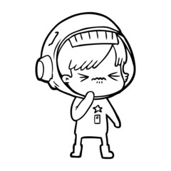 cartoon astronaut woman