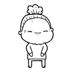 Obraz premium cartoon peaceful old woman