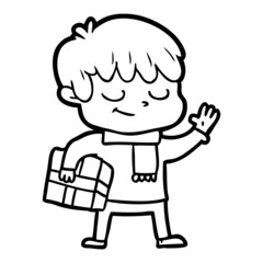 Obraz premium cartoon happy boy