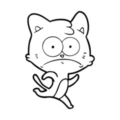 Obraz premium cartoon nervous cat
