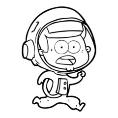 cartoon surprised astronaut