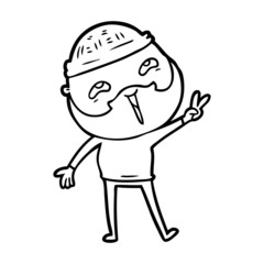 cartoon happy bearded man