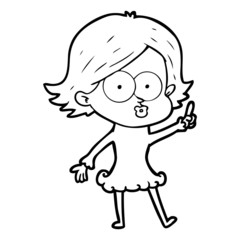 cartoon girl pouting