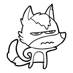 cartoon annoyed wolf