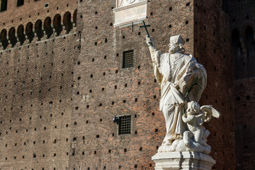 Figure with Angel in Castello Sforzesco, Milano