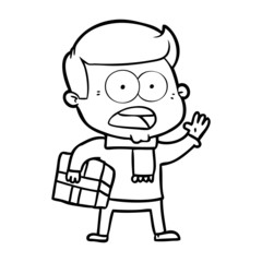 cartoon shocked man
