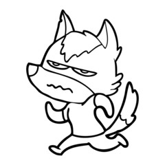 cartoon annoyed wolf