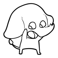 Obraz na płótnie Canvas cute cartoon elephant