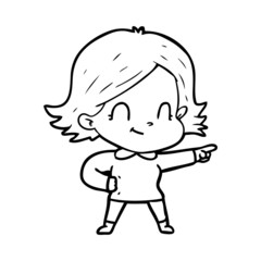 cartoon friendly girl