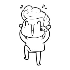 cartoon excited man