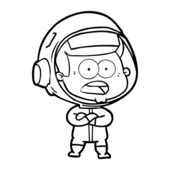 Obraz premium cartoon surprised astronaut