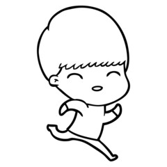 happy cartoon boy