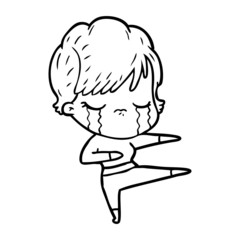 cartoon woman crying