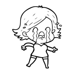 cartoon woman crying