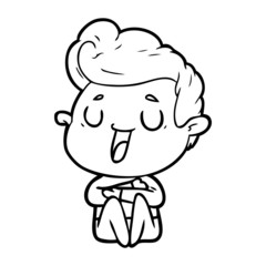 happy cartoon man