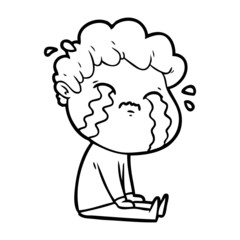 cartoon man crying
